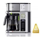 Braun MultiServe Coffee Machine 7 Programmable Brew Sizes / 3 Strengths + Iced Coffee & Hot Water for Tea, Glass Carafe (10-Cup), Stainless Steel. SCA Certified Exemplary Home Brew. - Retail: $240