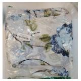 Blue Flower Curtains 96 Inches Long 2 Panels Set Floral Sheer Curtains for Living Room Bedroom Rod Pocket Linen Textured Light Filtering Large Window Drapes Dining Room Rustic Decor, 52x96 Inch Length