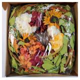 Fall Wreath for Front Door 22 Inch, Autumn Wreath Outdoor Artificial Harvest Decor with Timed LED Light for Thanksgiving Halloween Seasonal Door Hanger Decor - Retail: $29