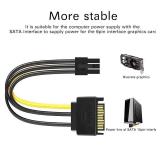6 Pin SATA Power Cable 3 Pack SATA 15-Pin to 6-Pin PCI Express Card Power Cable Adapter 8 Inch