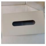 PU Leather Tissue Box Cover for 120(3-Ply)/ 160(2-Ply) Count Box of Tissues, Rectangle Tissue Box Holder for Bathroom Bedroom Living Room Office (Cream-White) - Retail: $22