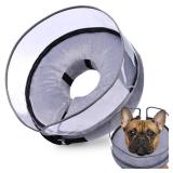 BARKLESS Dog Cone, Inflatable Dog Cone After Surgery for Small Medium Breeds, Soft Surgery Collar with Enhanced Anti-Licking Guard Shield for Pets, Patented Protective Donut Collar - Retail: $24