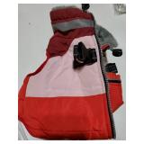 Dog Jacket for Small Dogs Waterproof Dog Coat with Reflective Strips and Harness Built in Warm Fleece Dogs Winter Coat Windproof with Back Zipper, Red L - Retail: $27
