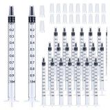 1ml Syringe with Cap for Liquid, 1cc Plastic Small Syringes with Cover, Non-Sterile, No Needle - Retail: $10