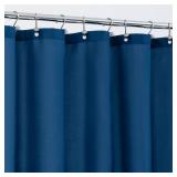 Waterproof Fabric Shower Curtain Liner - Soft & Light-Weight Cloth Shower Liner, 3 Bottom Magnets, Hotel Quality & Machine Washable - Standard Size 72x72, Navy Blue - Retail: $12