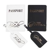 Mr and Mrs Luggage Tags Couples Passport Holder Set, Bridal Shower Gifts, Honeymoon Engagement Gift, Anniversary, Newlywed, Bride Groom, his and her Passport Holder