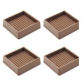 2X2 Rubber Caster Cups, Non Slip Furniture Pads, Anti-Slip Furniture Gripper, Anti Skid Furniture Feet, Anti Slide Floor Protector for Bed Couch Table Chair Stoppers - 4 Pack, Brown - Retail: $9
