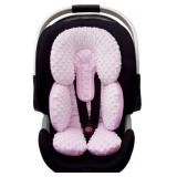 Pro Goleem Infant Car Seat Head Neck Body Support, Ultra-Soft Minky and Microfiber Newborn Car Seat Insert, Perfect for Car Seat, Stroller, 2-in-1 Reversible, Girls, Pink - Retail: $20