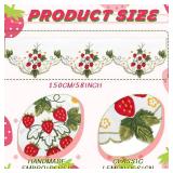 Embroidered Summer Strawberry Kitchen Curtains Valances 58 x 15 Inch Red Strawberry Window Treatment Valance Fruit Flower Leaf Curtain for Bedroom Bathroom Living Room Decor - Retail: $16