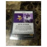 2023 Panini Donruss Elite Football Spellbound Justin Jefferson Minnesota Vikings Card