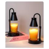 Elenhome 2 Pack Candle Warmer Lamp - Adjustable Height Candle Lamp Warmer, Stepless Dimming Function, Metal Candle Lamp for Jar Candles, No Flame Scented Candle Warmer with 2 Bulbs, Gifts for Mom