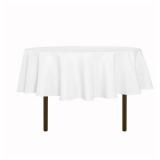sancua 60 Inch Round Tablecloth (Fits 20-48 Inch Tables), Water Resistant Spill Proof Washable Polyester Table Cloth Decorative Fabric Table Cover for Dining, Buffet Parties and Camping, White
