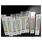 48 Pieces Twisty Birthday Spiral Cake Candles with Holders Long Thin Curly Coil Metallic Cake Cupcake Candles for Birthday Wedding Party Decoration(Colorful)