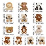 Nicime 16pcs Plush Bear Iron/Sew on Patches, Cute Animal Embroidered Applique, DIY Decoration for Clothes, Hat, Bag, Jeans, Dress, Shirt