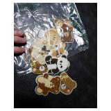 Nicime 16pcs Plush Bear Iron/Sew on Patches, Cute Animal Embroidered Applique, DIY Decoration for Clothes, Hat, Bag, Jeans, Dress, Shirt