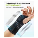 Rakiie Carpal Tunnel Wrist Brace Left Hand, Adjustable Night Wrist Support with 3 Metal Splints, Hand Brace for Men Women No Pressure on Thumb, Splint Stabilizer for Work, Arthritis, Gray Medium