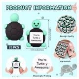 Gejoy 25 Pcs Mini Rubber Turtle Toys Positive Gifts Mini Turtles Decorations and Encouragement Birthday Motivational Gifts for Colleague Staff Teacher