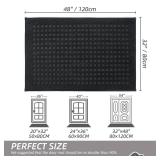 BEQHAUSE Dirt Trapper Door Mat 32 x 48, Waffle Door Mats Indoor Entrance, Dog Doormats for Mud Paws Absorbent and Dirt Resist Floor Mats Non-Slip Washable Rugs for Entryway Welcome Mat, Black