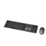 Amazon Basics Ultra Premium Wireless Keyboard and Mouse Combo, Rechargeable, Full-Size with Number Pad, Sleek Design, Plug and Play, Quiet Typing, 2.4GHz USB Receiver, Black