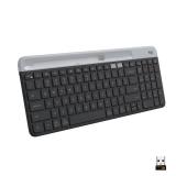 Logitech K585 Multi-Device Slim Wireless Keyboard, Built-in Cradle for Device; for Laptop, Tablet, Desktop, Smartphone, Win/Mac, Bluetooth/Receiver, Compact, Easy Switch, 24 Month Battery - Graphite M