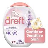 Dreft Baby Laundry Detergent XL Pacs  Sensitive Skin  Hypoallergenic  Lightly Scented Lavender  45 Count
