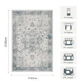 Rugxara 2x3 Entryway Rug,Door Mat Indoor Entrance, Washable Non Slip Kitchen Bathroom Rugs, Ultra-Thin Throw Small Rug for Front Door, Blue Grey