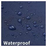 RiePoiia No Hook Shower Curtain with Snap in Fabric Liner Set, Ombre Deep Blue Modern Hotel Style Double Layer Shower Curtain for Bathroom with Top Sheer Window, 71X74