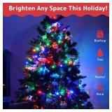 PREXTEX Multi Colored Christmas Tree Light String - Twinkle 200 Lights Mixed Color with Green Wire - 40 ft Outdoor Mardi Gras Lights for Holiday and Indoor Decorations