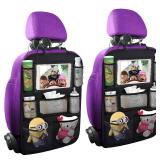ONE PIX Backseat Car Organizer Mats Back Seat Organizers and Storage Bag with Touch Screen Tablet Holder for Kids Toddlers Seats, Travel Accessories, Road Trip Essentials (2PCS)