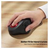 Nulea Wireless Ergonomic Trackball Mouse, Rechargeable, Bluetooth Rollerball Mouse, 44mm Index Finger Trackball, 5 Adjustable DPI, Compatible with PC, Laptop, Mac