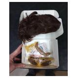 PUREHAIR Retro 70s Disco Wig for Men with Mustache Glasses and Chain Perfect for Rocker Singer Hippie Cosplay Mens 70s 80s Disco Outfit Costume Wigs (Brown)