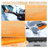 LivTee 32 Extendable Ice Scraper & Snow Brush for Car Windshield, 360° Rotating Snow Removal Tool for Cars, Trucks & SUVs, Automotive Winter Essentials & Car Accessories for Men, Orange