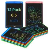 Party Favor 12 Pack LCD Writing Tablet for Kids, 8.5 Inch Colorful Drawing Doodle Board, Erasable Doodle Pad for Toddlers, Educational Learning Toys Birthday Gifts for Boys Girls Age 3 4 5 6 7 8
