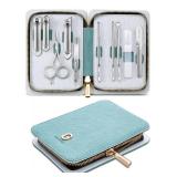 MR.GREEN Manicure Kit 10 in 1, German Stainless Nail Clippers Set, Professional Personal Nail Care Kit Manicure Pedicure Set, Portable Travel Nail Kit with Exquisite Leather Case for Men & Women