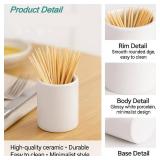 ROHIJALE 4Packs Mini White Ceramic Toothpick Holder Small Porcelain Toothpick Dispenser Cup Modern Tabletop Toothpick Container for Home, Kitchen, Dining, Party Size 1.3in Dia x 1.8in H