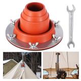 Tent Stove Jack Kit, Flexible Silicone Pipe Boot, High Temp Roof Flue Kit for Stove, Heat Resistant Roofing Pipe Flashing Kit for Bell Tent, Yurt, Wood Burner, Travel Stove