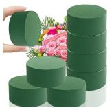 6 Pcs Round Floral Foam Blocks,3 in Green Wet Dry Florist Foam Circles,Artificial Fresh Flower Plant Arrangements Foam for Wedding Party Home DIY Decor Crafts