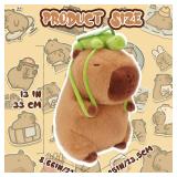 CHDBLOCK Capybara Plush Toy - 13 Inch Cute Capybara Stuffed Animal with Turtle Backpack, Kawaii Capibara Plushie for Kids and Adults