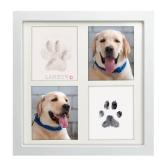 MYPAWLETS Ink & Clay Paw Print Kit for Dog Cat,Clean-Touch Ink Pad & Soft Clay for Dog Pawprints,Pet Paw Prints Impression Kit,Large Area,Pawprint Keepsake Frame for 1-2 Pets-White