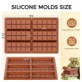 Fimary Chocolate Bar Mold - Non-Stick Chocolate Molds, Food Grade Silicone Deep Mold for Dubai Pistachio, Candy, Snacks
