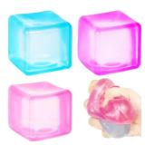 3Pack Ice Cube Stress Ball,Small Cube Fidget Toys,Squishy Cube for Anxiety Relief Stress Reliever,Stress Relief Toys for Adults Kids Children Teens