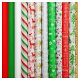200 Pack Christmas Tissue Paper Gift Wrapping Bulk 20X20 Inch, AORZIT 12 Assorted Design Xmas Tissue Paper for Gift Packing Boxes DIY Crafts Birthday Holiday Decoration