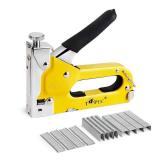 Topec Upholstery Staple Gun Heavy Duty, 3-in-1 Stapler Gun with Staples, Manual Brad Nailer Power Adjustment Wood Stapler for Crafts, Wall, Upholstering, Furniture, DIY