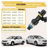 FBY2850 Fuel Injectors,Compatible with/Nissan 2.0 Sentra 2007-2012,NV200 2.0L 2013-2018,Compatible with/Nissan 1.8 Versa Tiida Cube 2009-2014 1.8L |18 Holes| |Set of 4|