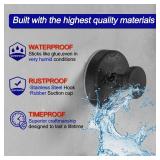 Bntuk Suction Cup Hooks for Shower, Removable Towel Hooks for Bathroom Window Glass Door Wall, Bath Robe Looafh Wreath Hook for Hanging - 2 Pack, Black