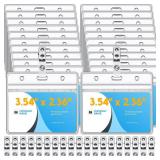 Zonon 150 Sets Name Badge Holders with Clip Clear on Name Tag Waterproof PVC ID Transparent Badge Holder with Resealable Zipper Seal Metal for Teacher Student Worker(Classic Clip)