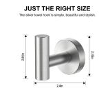 SetSail Towel Hooks for Bathrooms Screw-in 4 Packs Brushed Nickel Bathroom Towel Hook Wall Mounted Stainless Steel Shower Towel Hooks for Coat Hanging, Drill Hole