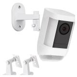 2Pack Security Wall Mount for Ring Spotlight Cam Battery and Ring Spotlight Cam Plus/Pro (Battery), 360° Adjustable Indoor/Outdoor Mounting Bracket for Your Surveillance Camera System - White