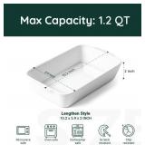 HOMBENE 1.2 QT White Casserole Dish,Small Ceramic Baking Dish, Lasagna Pan for Oven, Bakeware for Baking, Microwave Oven Safe, Kitchen Decor, Dinner Party (5.9 x 10.2)