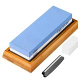 Angerstone Premium Knife Sharpening Stone Whetstone 1000/6000 Grit, Whetstone Knife Sharpener with NonSlip Base, Best Wet Stone Sharpening Kit, Angle Guide
